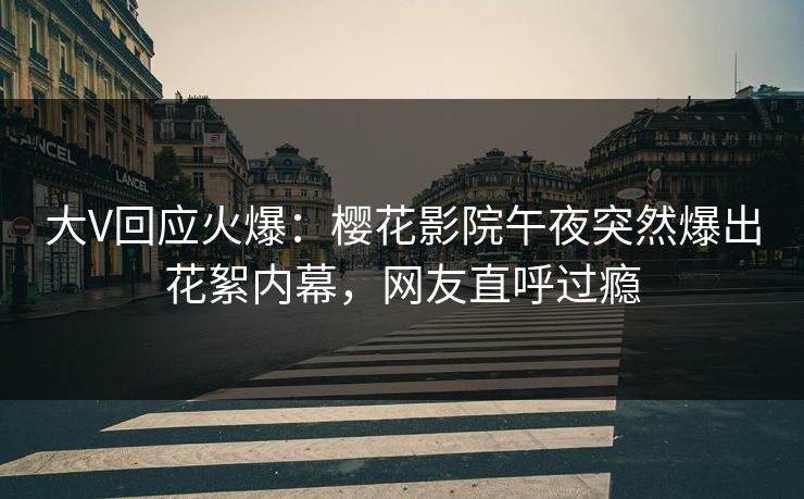 大V回应火爆：樱花影院午夜突然爆出花絮内幕，网友直呼过瘾